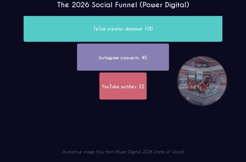 The 2026 social funnel: TikTok creates demand, Instagram converts, YouTube justifies